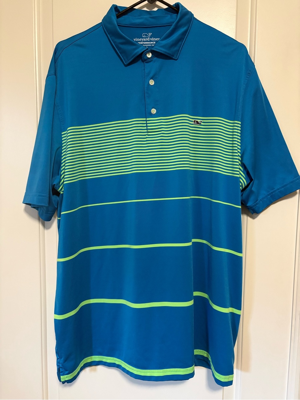 🐳🐳🐳Vineyard Vines Men’s Blue Striped Performance Polo XL